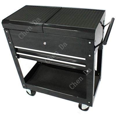 2 drawers steel mobile tool cart with 2 shelves